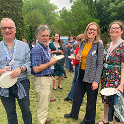 Guests at the Early Cancer Institute Garden Party at Trinity College