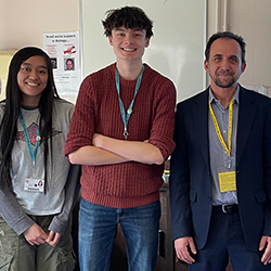 Dr Daniel Munoz Espin with students from Hills Road Sixth Form College